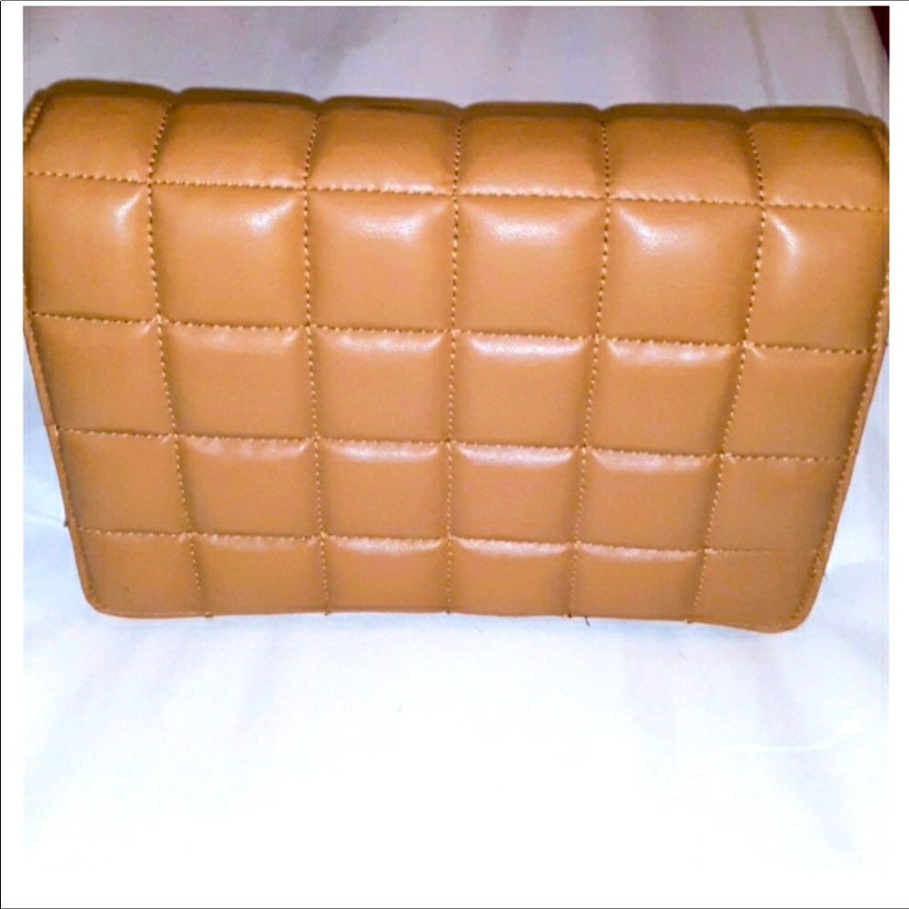 H&M QUILTED FAUX LEATHER CARAMEL BAG